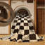 Tapis beige à carreaux lavable à la machine-1450396399