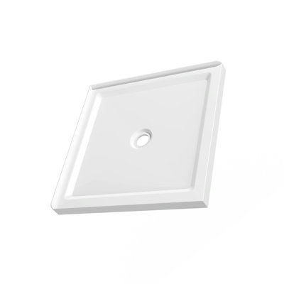 Base de douche 36 po x 36 po avec double seuil et drain central