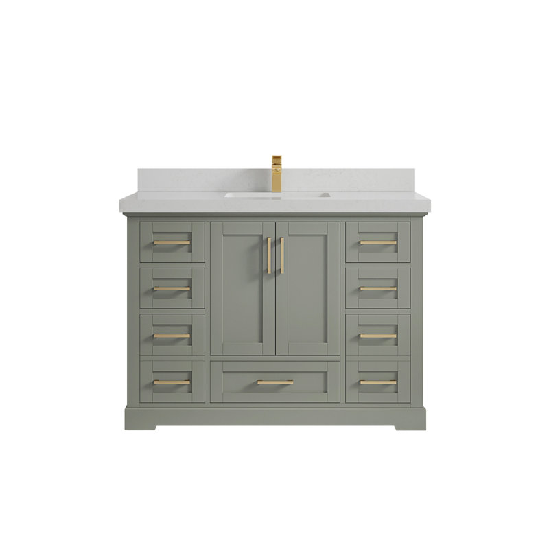 Ensemble de meuble-lavabo simple 48 po Esin, Quartz de Carrare