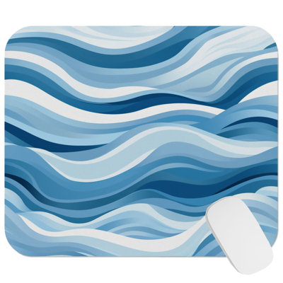Beach and Coastal Coastal Waves I Nautical Gaming Cute Office Laptop Desk Pad Gift Mat Square Rectangle Non-Slip Mousepad