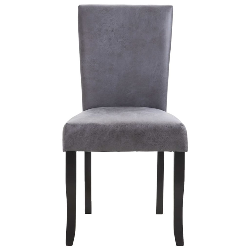 Dining Chairs Side Chair with Solid Wood Legs for Kitchen Faux Leather, Gray