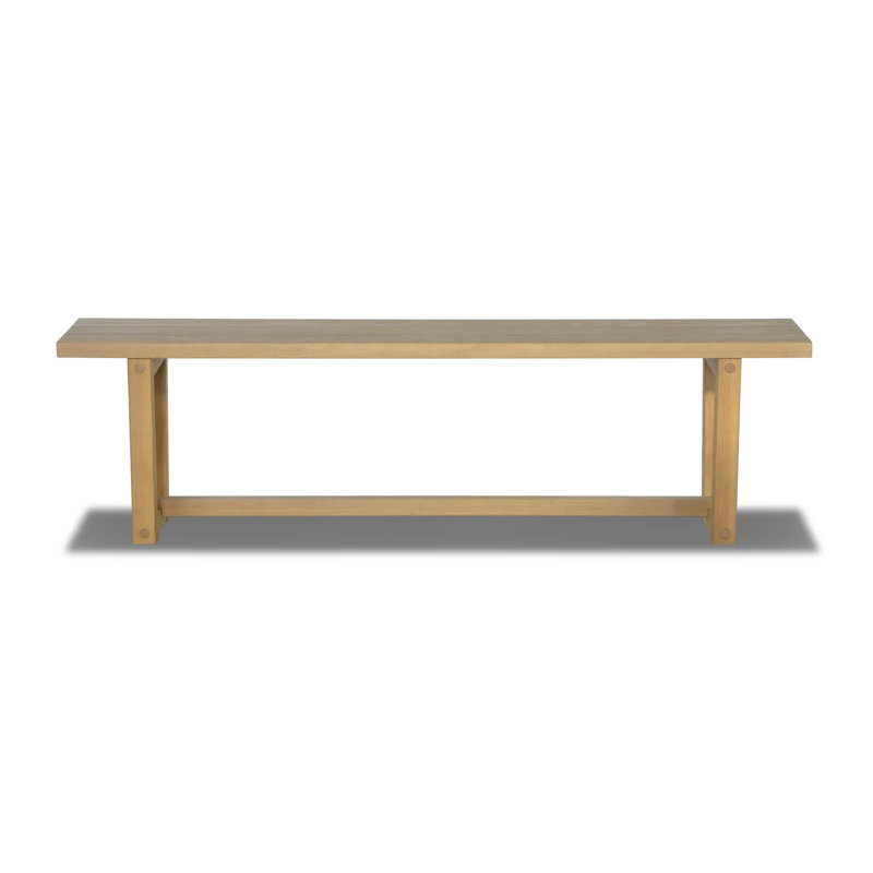 Cascais Dining Bench with Industrial Base, Blonde Oak