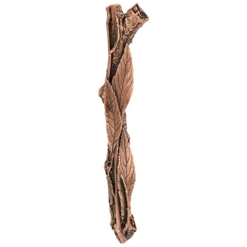 Poignée barre / poignée de 3 po Leaves, Droite, Cuivre antique