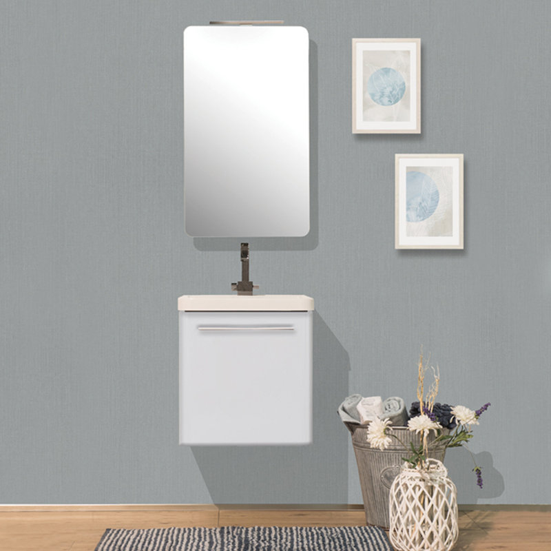 Daminik 505mm Single Bathroom Vanity with Integrated Ceramic Basin, White