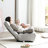 Lazy For Leisure Time - Suitable Dormitory Gray Metal & Linen Folding Reclining Chair , Comfortable Adjustable Back