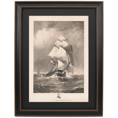 U.S. Frigate Constitution (Old Ironsides) par John Marshall | Reproduction encadrée