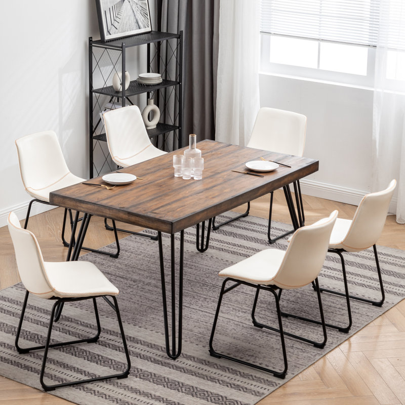 Ensemble de salle à manger polyvalent 7 pièces pour n'importe quelle pièce, avec un design rustique et un confort haut de gamme, idéal pour les réunions de famille