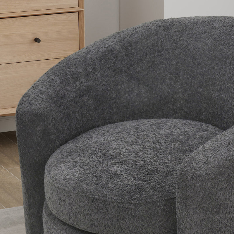 Fauteuil demi-tonneau rembourré 31,48 po, Polyester gris