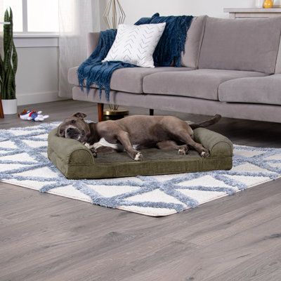 Quilted Orthopedic Bolster Sofa Pet Bed