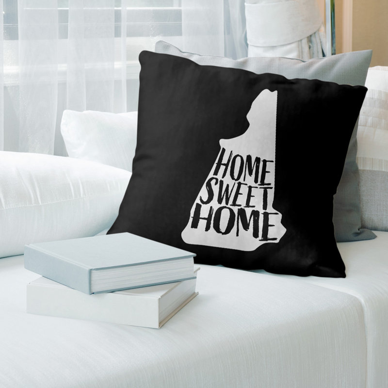 Housse de coussin nouvelle hampshire home, 16 po x 1 po, New Hampshire, Noir