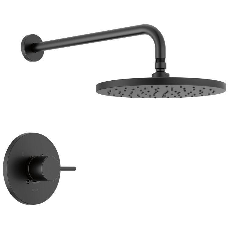 Modern Raincan Round Single-Function Shower Faucet Set, Valve Trim Kit, Rainfall Shower Head