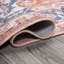 Tapis terre cuite / bleu marine lavable à la machine Ville Medallion Ville-1096223343