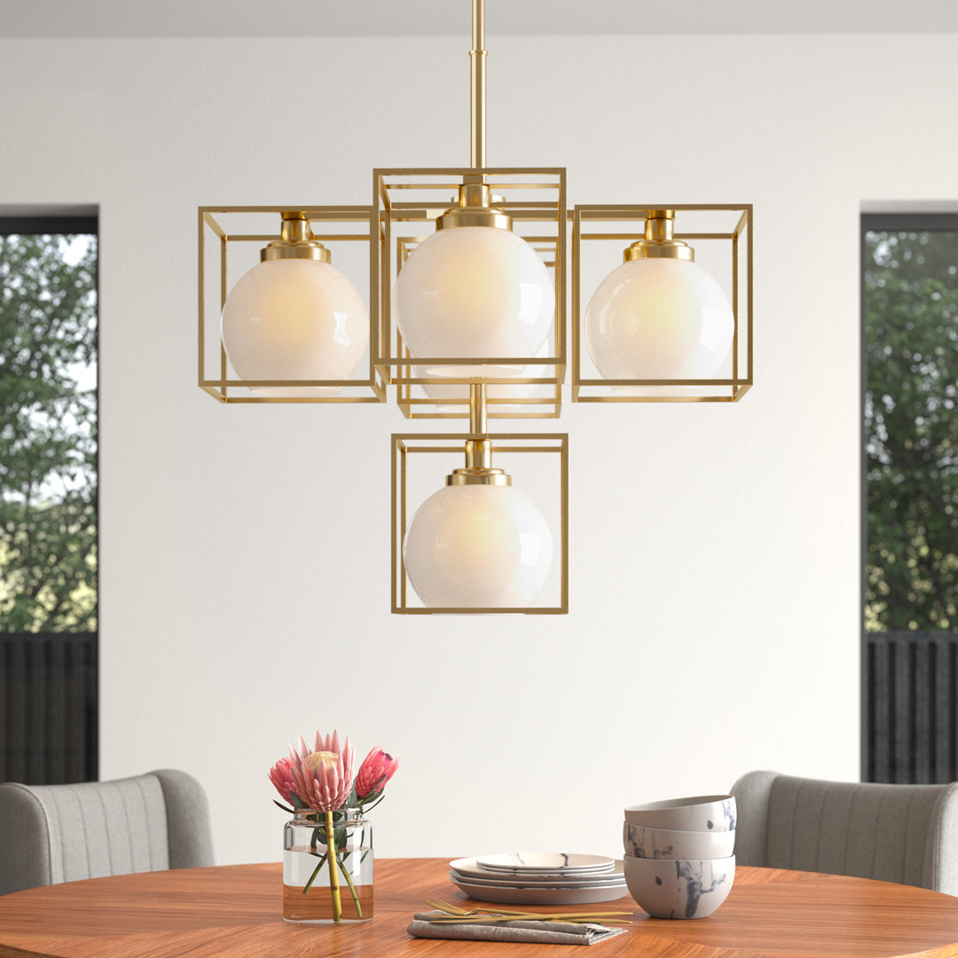 Cherilus 5 - Light Dimmable Square / Rectangle Chandelier Wade Logan®
