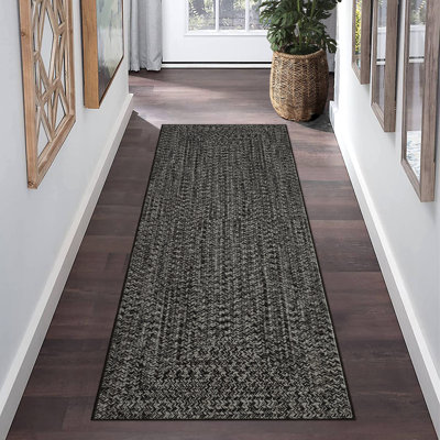 Tapis tressé à texture tressée lavable à la machine avec envers en caoutchouc pour le salon Tapis antidérapant pour la salle à manger