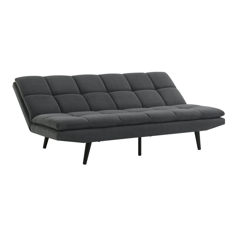 Canapé convertible à dossier serré de 70 po de largeur Jakylie, 100 % polyester gris