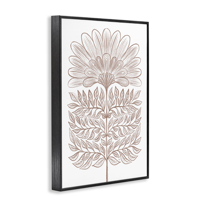 Dessin symétrique de giclée par Martina Pavlova, H 18 po x l 12 po, Giclée encadrée noir minuit