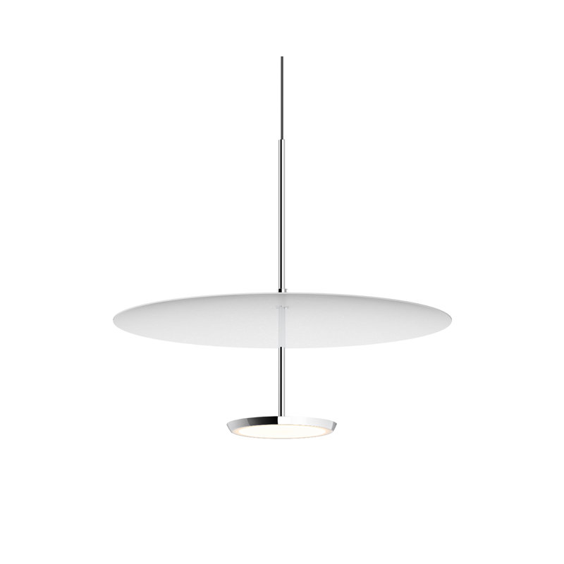 Luminaire suspendu à dôme simple 1 lumière Sky, H 17,5 po x l 17,5 po x P 17,5 po, Blanc, Aluminium poli