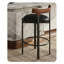 Chaise d'appoint noire à dossier solide brun-noisette (ensemble de 2)-55660328-55660331