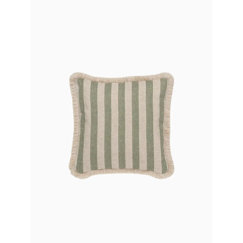 Indira Pillow Cover & Insert, Fez Green Striped, Square 15.75"