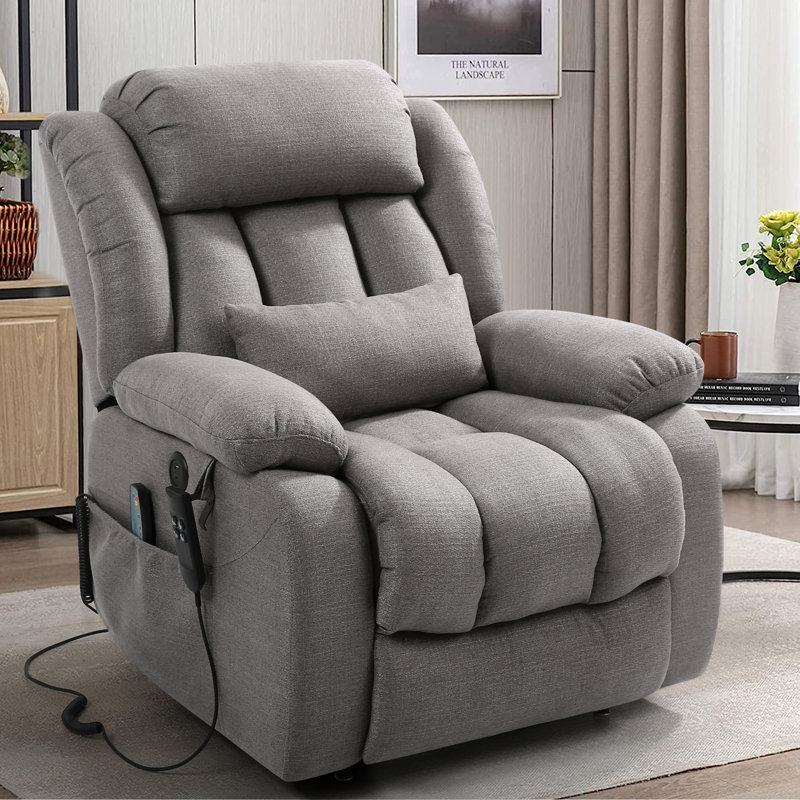 Fauteuil inclinable électrique à deux moteurs Bilney, Mélange de lin gris