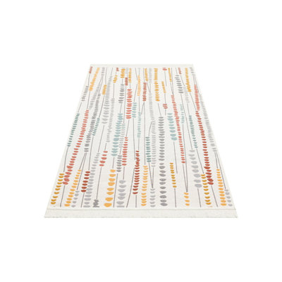 Premium 100% Cotton Flatweave Carpet, 5.2 x 7.5 ft | No Pile, 2.4 lbs/sq ft | Machine Washable at 86°F | Easy Care, Stain Resistant, Perfect for Living Room & Bedroom | Eco-Friendly, Durable Design