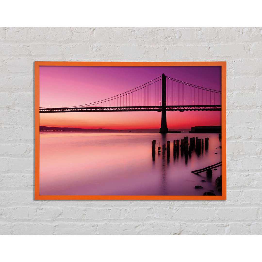 Golden Gate Bridge Pink Serene - Einzelner Bilderrahmen Kunstdrucke