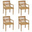 Chaise de patio empilable en teck avec coussin Alhuzaifi-1125284716