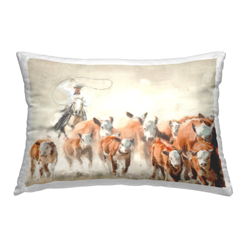 Coussin décoratif équestre arrondi imprimé par Nina Blue