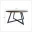 Table basse ronde grain de bois et métal noir