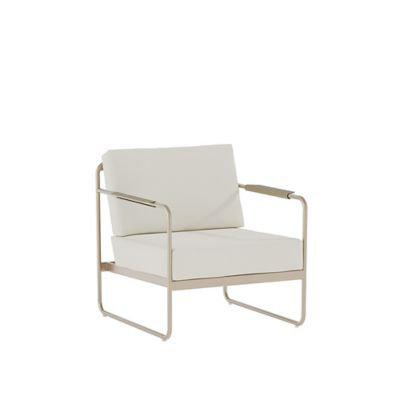 Mirage Outdoor Lounge Chair, Beige Cushion/Brown Frame