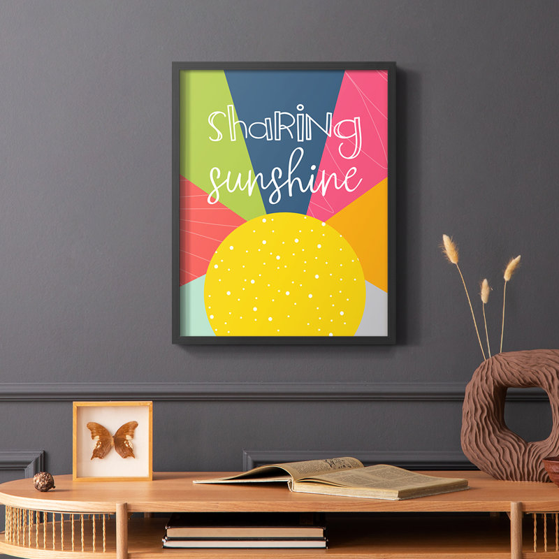 Sharing Sunshine Framed Print - Solid Wood, Black, 14" H x 11" W