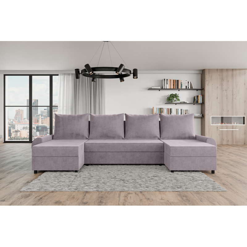 Benedicto 5 Seater Corner Sofa , Light purple - Monolith62