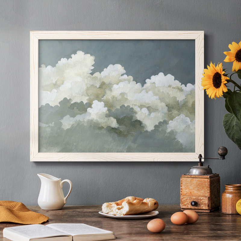«Big Clouds III», peinture sur toile encadrée, H 26 po x l 38 po x P 1,5 po, Blanc
