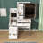 31" Slim Vanity – Sliding LED Mirror Reveals 2 Hidden Cubbies, 9 Total Spaces, 2 AC + USB-C Power Hub, PU-Cushion Stool, Scratch-Proof White Finish