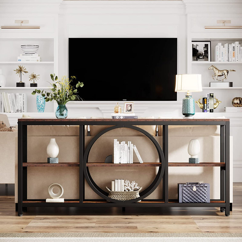 Nunki 70.9'' Console Table, Brown/Black
