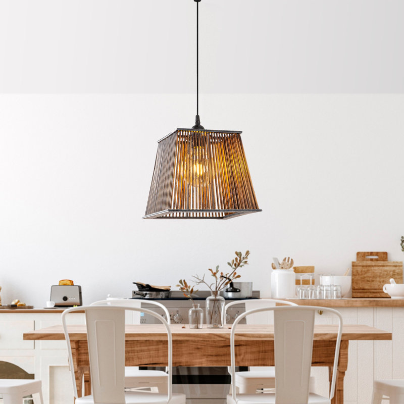 Antiquation Wooden Chandelier with Imitation Bamboo Cap, 23.6 x 23.6 x 23.6 inches | CE Certified, E27 Socket (Max 40W) | Elegant Lighting for Living Room & Dining Areas, Unique Home Decor Accent