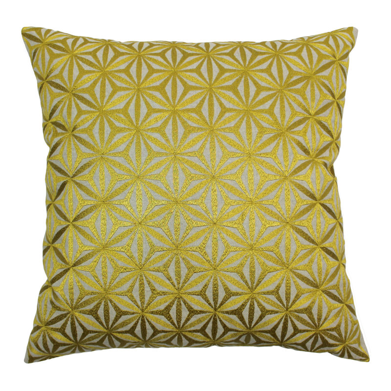 Coussin en coton brodé à la main indien diamond diamond, Or
