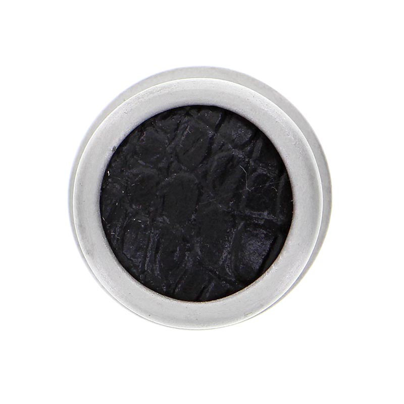 Equestre Round Knob, Small, Satin Nickel, Zebra Stone