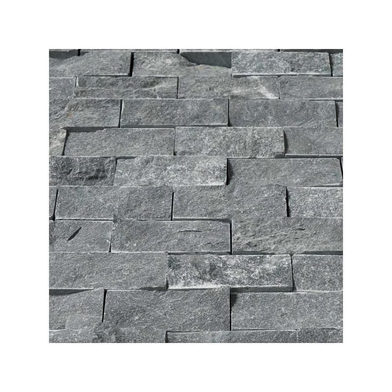Carreau de mosaïque en marbre noir, Gris, argenté, noir, Aspect de marbre