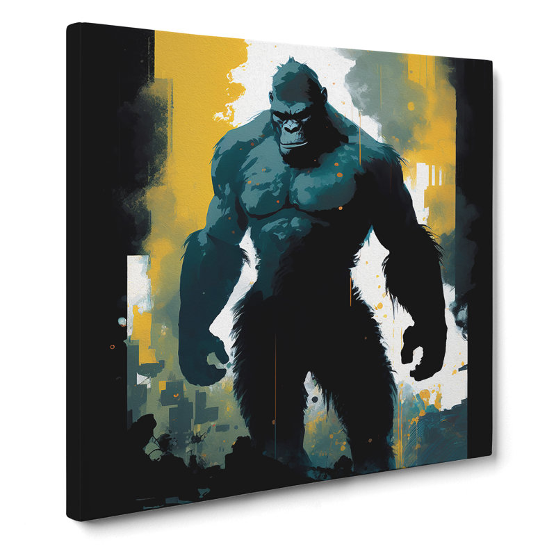 King Kong Gestural Art - Wrapped Canvas, 50cm H x 50cm W x 3cm D