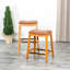 Tabouret de comptoir de 24 po à finition naturelle - siège en cuir de selle et pratique-2112673411-2112673417