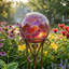 Globe terrestre en verre 10 pouces pour jardin ou cour arrière - rose perle - ensemble de 2-559921389-589394420