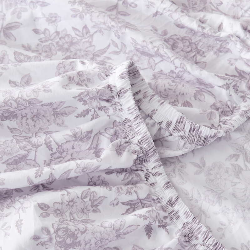 Ensemble de draps pivoine mauve, Twin Extra Long Sheet Set with 2 Pilowcases