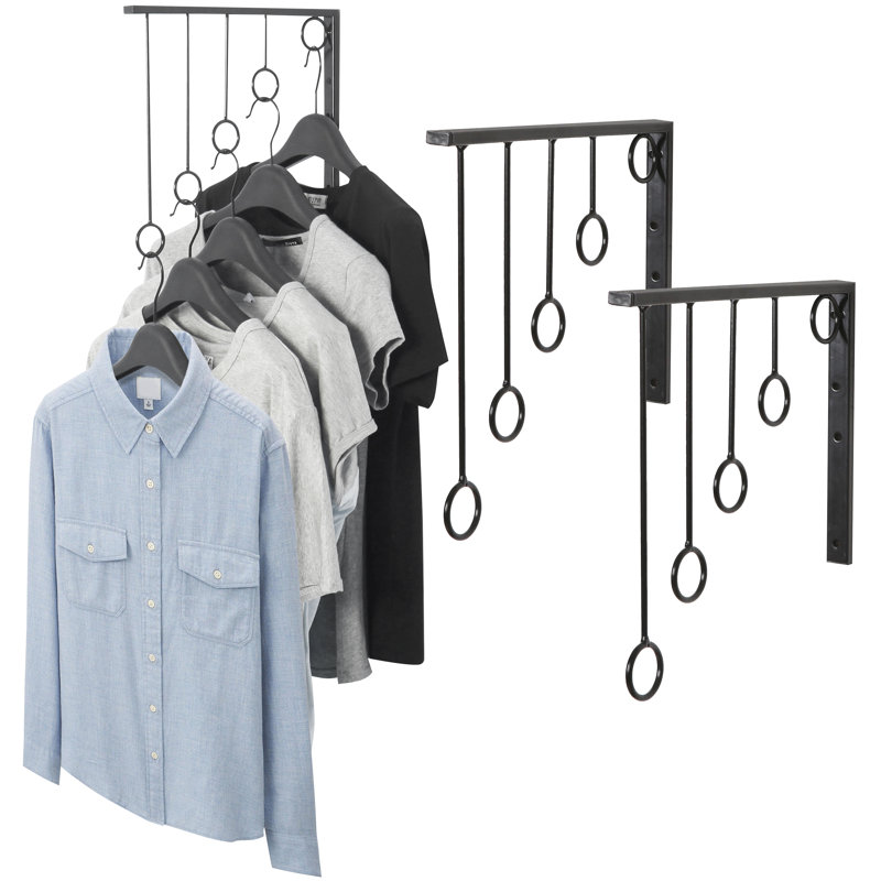 30.5cm W Wall Mounted Garment Rack, Black