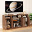 Meuble télé 59 po avec 4 portes, meuble télé moderne avec rangement et tablettes ajustables