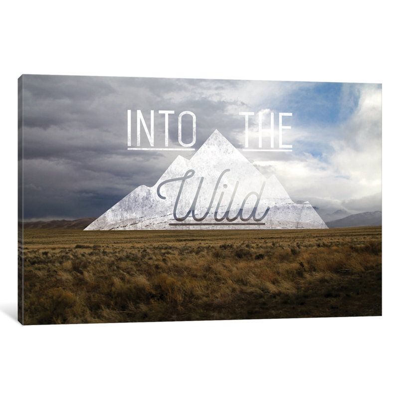 « into wild », art textuel sur toile tendue, H 18 po x l 26 po x P 1,5 po