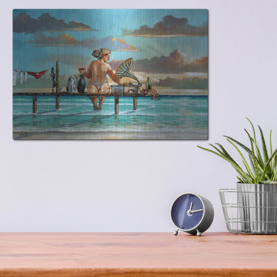 Luxe Metal Art 'Summer Song' by Ronald West Metal Wall Art, 16" x 12"