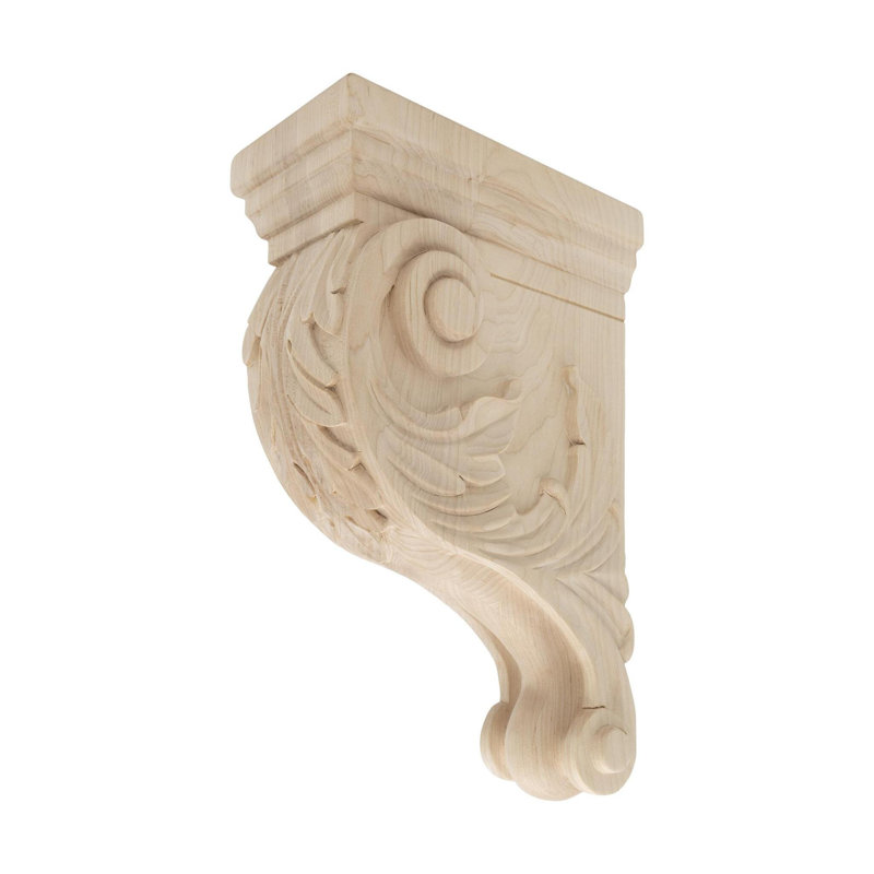 Grand corbeau en bois d'acanthe massif sculpté à la main 13 po x 4 po x 8-1 / 2 po, Érable dur