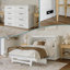 Commode lit escamotable en bois avec tiroir de rangement, station de charge intégrée et matelas Tucson-738224860-738224863
