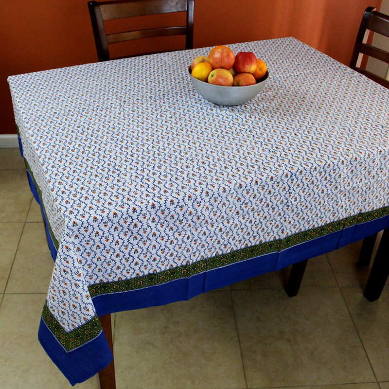 Ensemble de quatre serviettes en coton 18 pi , 72 po x 72 po, Bleu / Vert